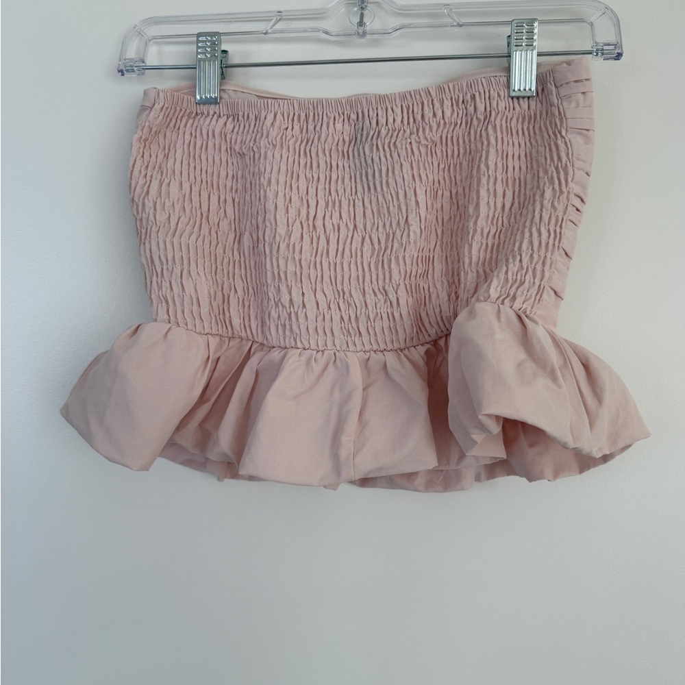 H&M Light Pink Strapless Ruffle Top - Picture 2 of 2